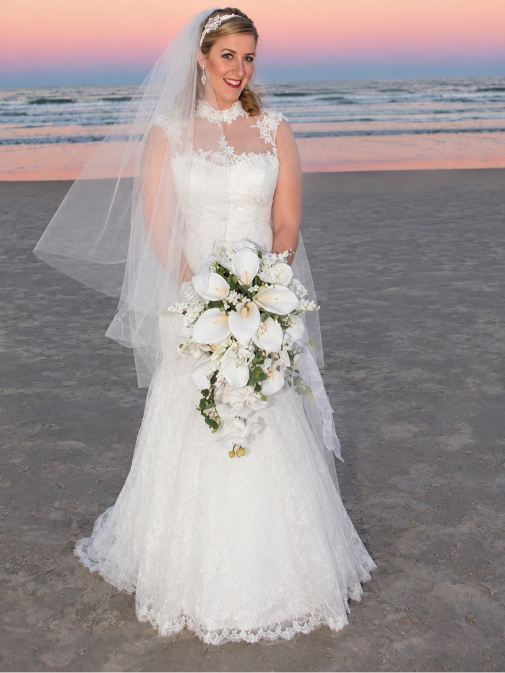 Melissa Sweet Ivory Lace Cap-Sleeve Wedding Dress